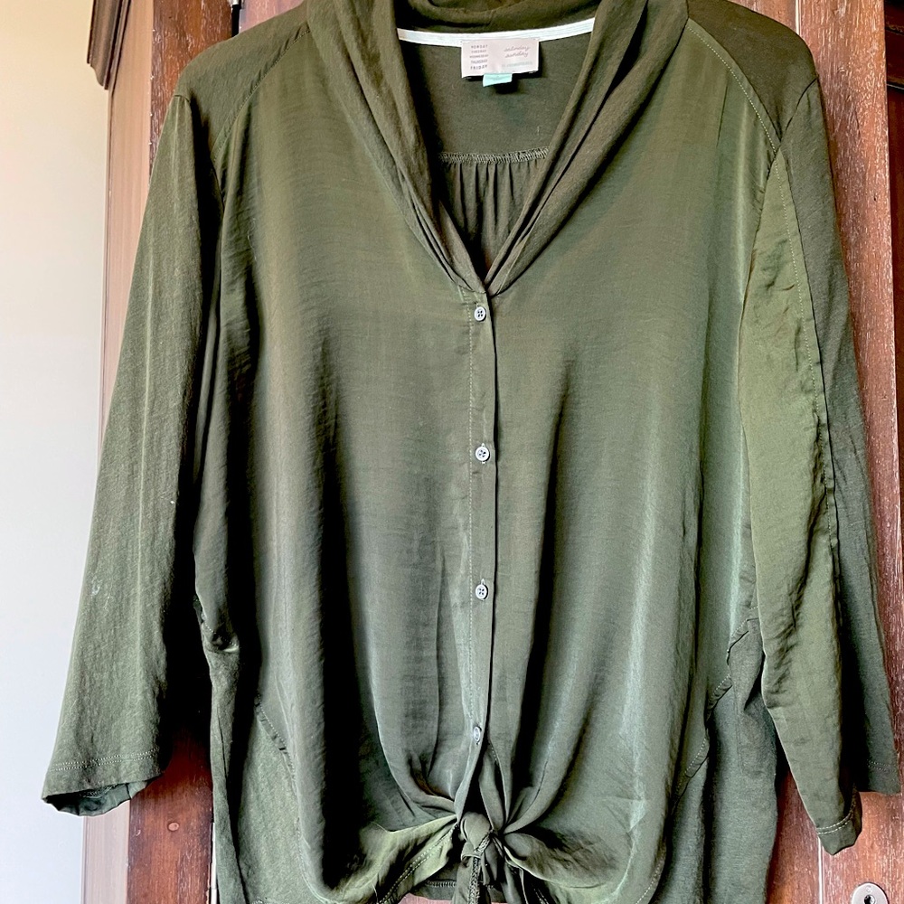 Anthropologie Tie Up Shirt